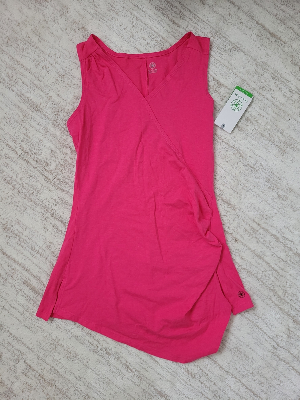 GAIAM Hot Pink Sleeveless Wrap-Style Tank Top